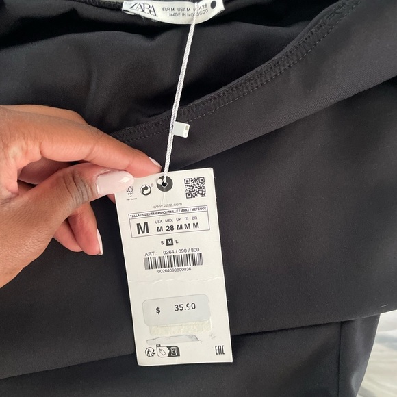 Zara Elegant Black Crop Top - Picture 4 of 4